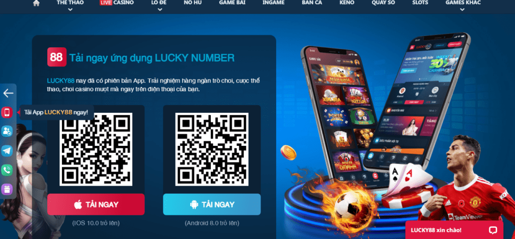Ứng dụng Lucky88 trên điện thoại