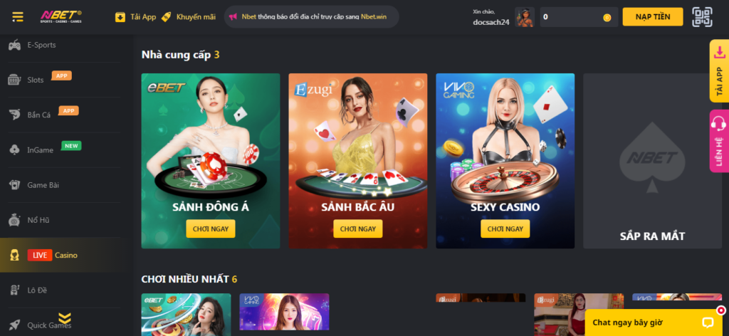 Live casino trực tuyến